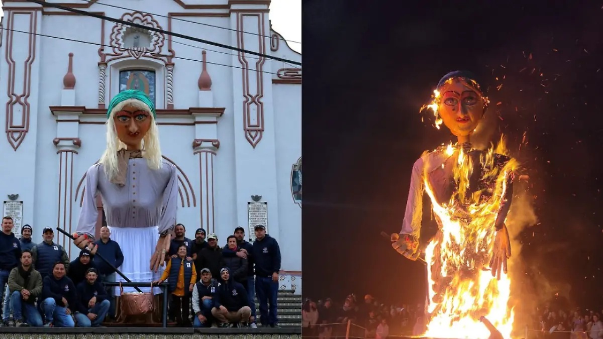 Realizan la tradicional quema de la Beffana en Chipilo